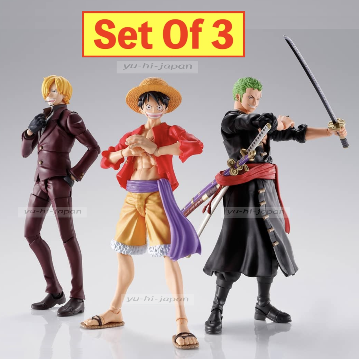 S.H.Figuarts One Piece Luffy Zoro Sanji Raid on Onigashima Set of