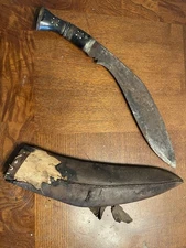 Vintage Kukri Gurkha Bolo Machete Survival Knife with Sheath India Nepal Japan 