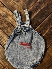 Vintage Buffalo Bills NFL Acid Wash Denim Bubble Romper 12-24 Months