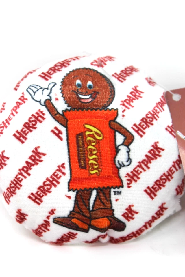 Hershey Park Reese's Round Plush 4" Fiesta Cushion Logo Pillow Toy - Image 3 of 3