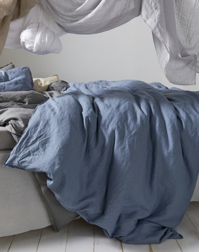 Queen 100%Linen Duvet Cover \u0026 Sham Set 