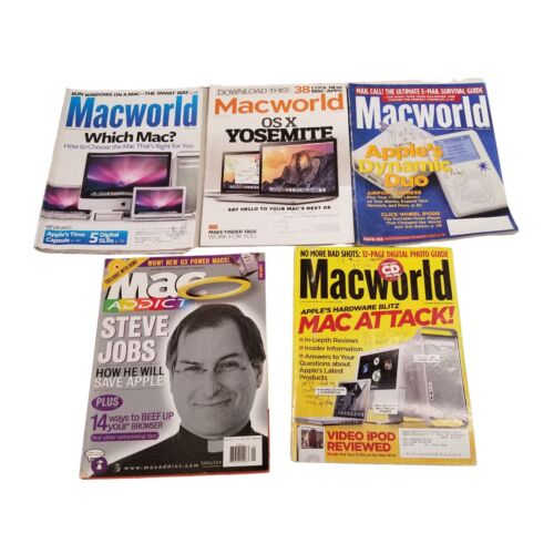 MAC Addict Jan 1998 Macworld Oct 2004 Juin 2008 Jan 2006 Oct 2014 Magazines Apple - Photo 1/13
