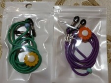 Elastic Glasses Straps for Girls, Anti-slip Sport Glasses Chain, with Flowers.