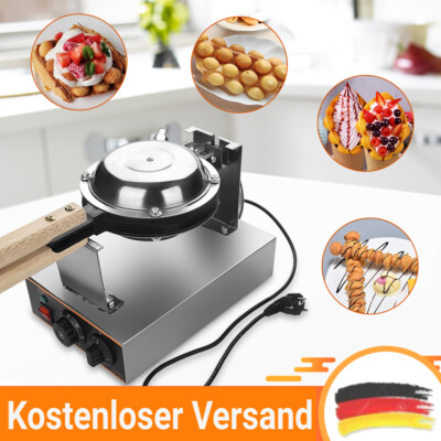 Eiwaffeleisen Eiwaffelmaschine Elektrischer Edelstahl Egg Waffle Bubble Make DGT