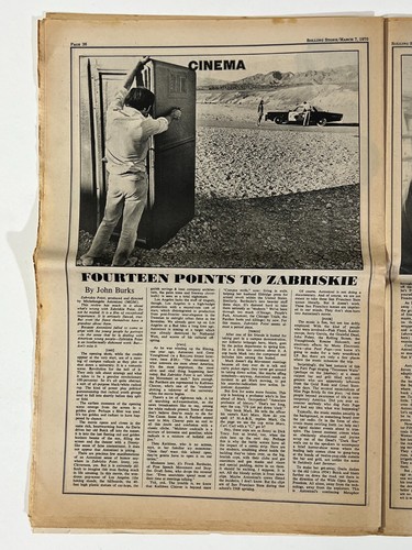 Ken Kesey 1970 Rolling Stone Mag #53 Gene Vincent, Zabrisky Point, Apryl Fool - Picture 11 of 15