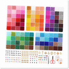 Complete Jewelry Making Kit - 60000pcs 2mm Mini Gl Seed Beads in 120 Colors - Ac