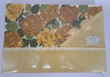 Royal Treasure Barth and Dreyfuss Vintage Floral Gold Bath Towel Box Set 60s