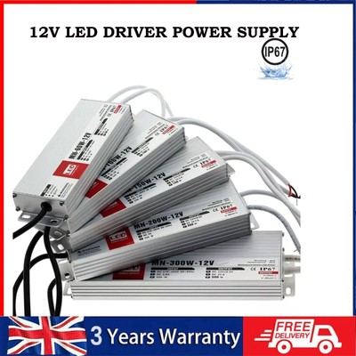 Wasserdicht LED Treiber Netzteil Trafo DC12V IP67 für LED Streifen 240V