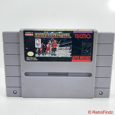 Tecmo Super NBA Basketball (Super Nintendo, 1993) SNES Game Cart