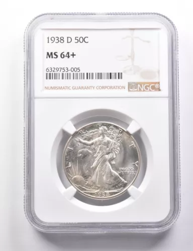 MS64+ 1938-D Walking Liberty Half Dollar NGC *5794