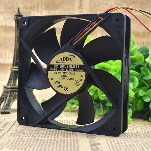 1pc ADDA AD1224UB-A72GL 12CM 12025 24V 0.25A 3-wire Cooling Fan - Picture 2 of 5