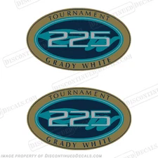 Fits Grady White Tournament 225 Logo Decals (Set of 2)