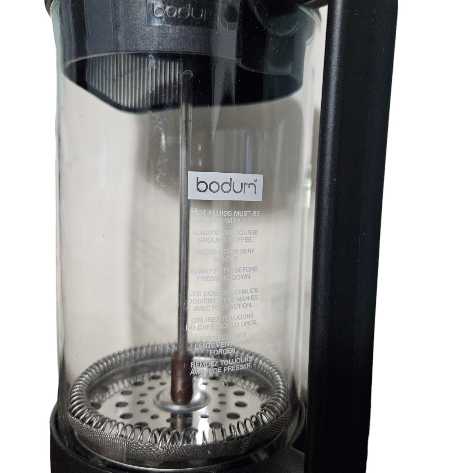 Bodum French Press Coffee 8 Cups 34 Oz. Clear Glass Black Denmark Plunger