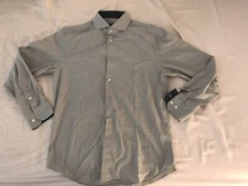 14th & Union Dress Shirt - Mens Medium, Trim Fit Button Up, Long Sleeve, Green