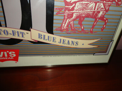 Levi Strauss Denim 501 Jeans Ad Poster Legend of Levi's 1983 Black
