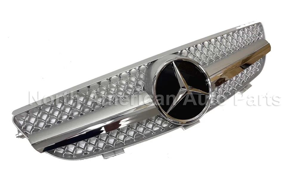W209 03-09 CLK Plata Brillante Rejilla Estilo Emblema CLK320 CLK55 CLK500 CLK Foto 2 de 4