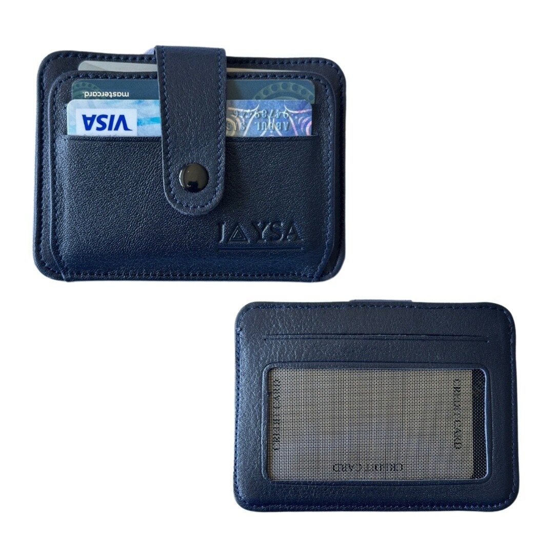 Slim Minimalist Leather Card Holder Wallet for Men & Women-image