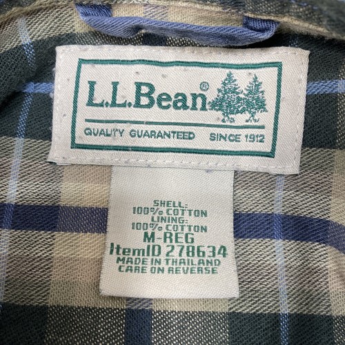 L.L. Bean Men's Flannel Lined Canvas Shirt Size M Long Sleeve Button Down Blue - Picture 5 of 9