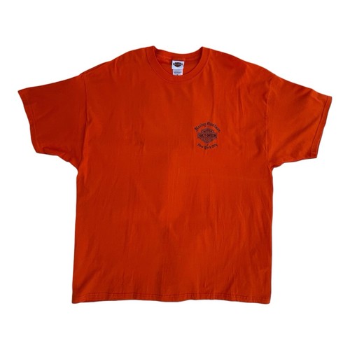 2009 HARLEY DAVIDSON NYC Mens 3XL XXXL Crew Neck T Shirt Motorcycle USA ORANGE - Picture 16 of 24