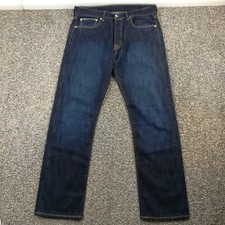 Levi  s Jeans 501 Selvedge 33x32 Straight Leg Dark Wash Fits 34x32 