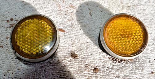 1970 Honda CL70 Scrambler Front Fork REFLECTORS Amber/Orange (PAIR) #1 - Picture 3 of 11