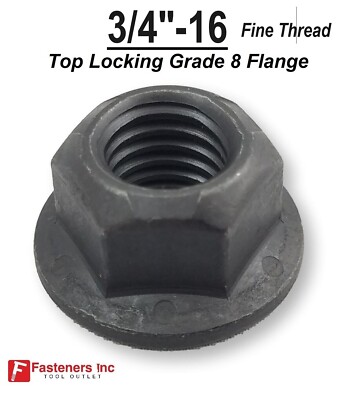 3/4-16 Grade G (Hardened) Flange Locking Nut Black Phos Oil 3/4'' Fine Thread