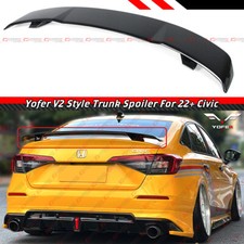 For 2022-2026 Honda Civic 4dr Sedan Yofer V2 Gloss Black Trunk Lid Spoiler Wing