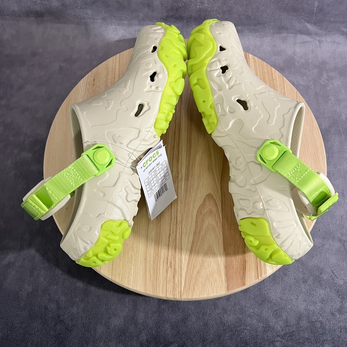 Crocs All-Terrain Atlas Clogs Bone Limeade Slip On Sandals
