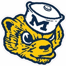 MICHIGAN WOLVERINES Wolvebear Full Size Football Helmet Decals