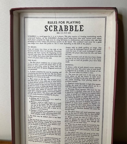 Vintage Selchow & Righter Scrabble Board Game Copyright 1948 - Fair Condition - Picture 16 of 20