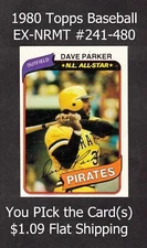 1980 Topps Baseball #241-480 YOUR CHOICE/$1.09 Flat Ship UPDATED 12/7