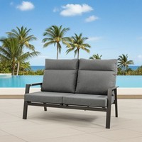 Lesli Living 2Er Loungesofa Loungebank Ohio Negro 152X81Cm Outdoor-Lounge Bank