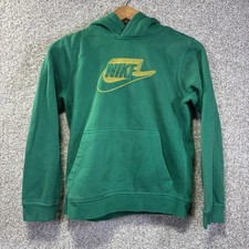 Nike Hoodie Youth Large Green Fleece Pullover Kangaroo Pocket Sweatshirt