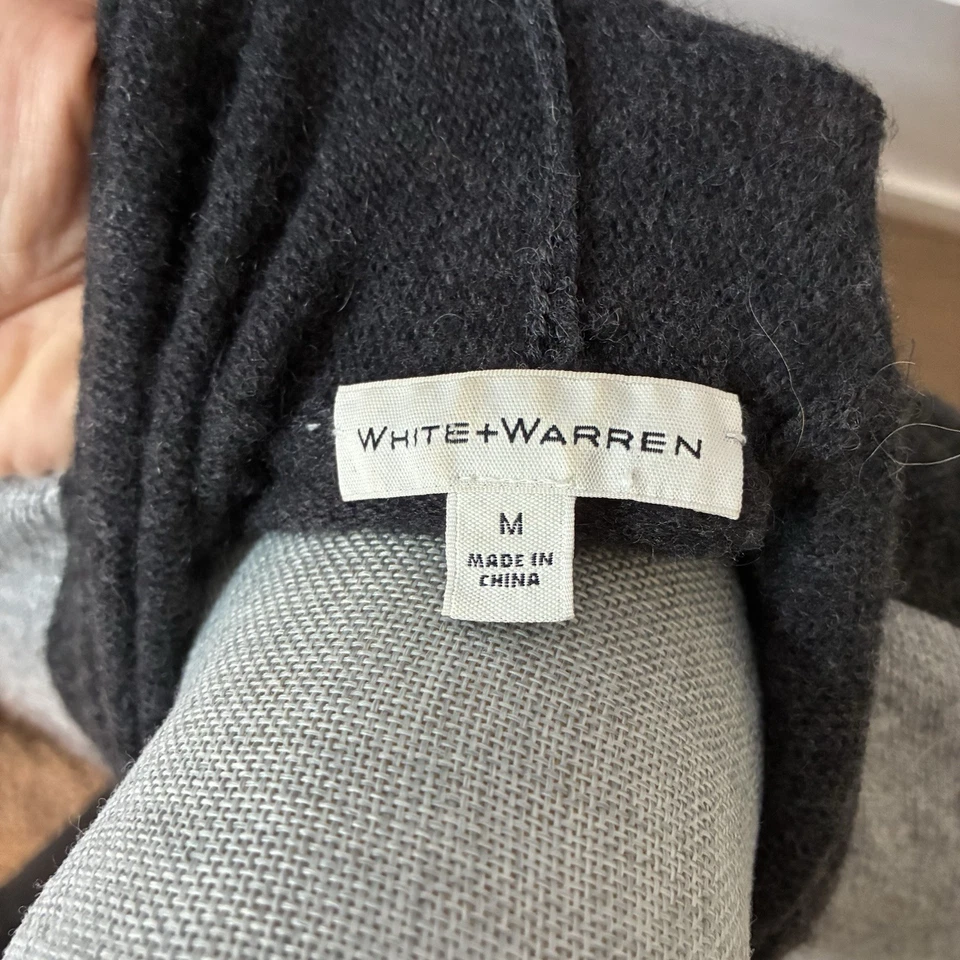 Cardigã Feminino Branco+Warren Cashmere Frente Aberta Tamanho M - Imagem 3 de 4