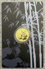 Chinese Panda 3 Gram 999 Fine Gold Gilded Silver In Card With COA 3,000 Minted