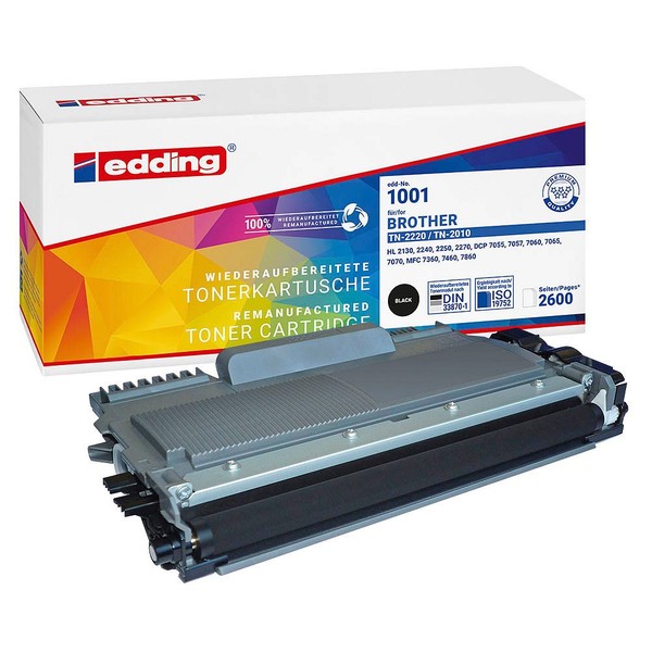 Edding EDD-1001 Schwarz Toner Kompatibel Zu Brother TN-2010/TN-2210/TN-2220-image