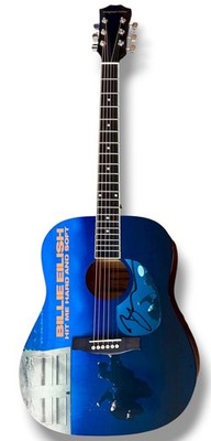 Billie Eilish Signed Guitar Custom Graphics JSA COA Hit Me Hard