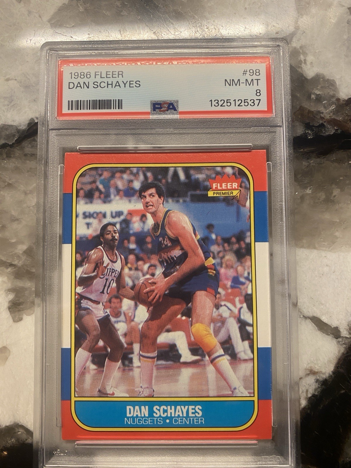 1986-87 Fleer #98 Dan Schayes Danny ROOKIE RC PSA 8 Graded Basketball Card 86-87