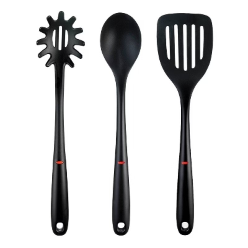 OXO 3pc Nylon Utensil Set Kitchen Utensils Includes Pasta Spoon & Slotted Turner