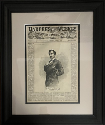 #ad Historical Original 1865 Harper’s Weekly Cover with John Wilkes Booth $140.00