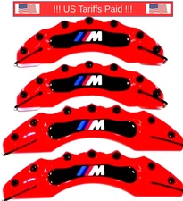 Red M performance Car Disc Brake Caliper Covers Front &Rear 4PCS/Set E36 E46 E90