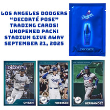 Three Los Angeles Dodgers DECORTÉ Pose Trading Cards - Unopened! - SGA 9/21/2025