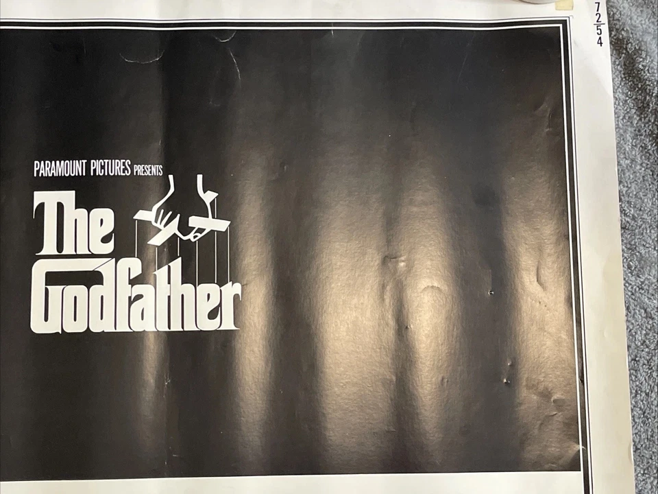 Original PADRINO Raro 1/2 Hoja 22”x28” RANDO Caan PACINO Foto 3 de 4