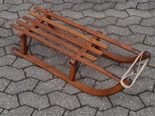 Alter Rodelschlitten Holzschlitten Schnee Rodel Schlitten 90 cm Davos