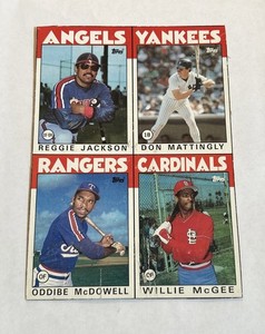 1986 Topps Wax Box Bottom Uncut Jackson Mattingly McGee McDowell