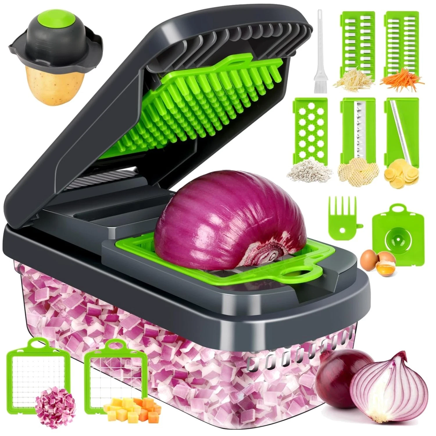 Professional Onion Chopper with Container - Multifunctional