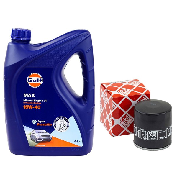 MotoröL Set Gulf Max 15W-40 4 Liter + ÖLfilter FüR Hyundai KIA Rio IV Picanto-image