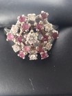 Vintage 14K White Gold Diamonds & Rubies Ring Size 7  — photo 1