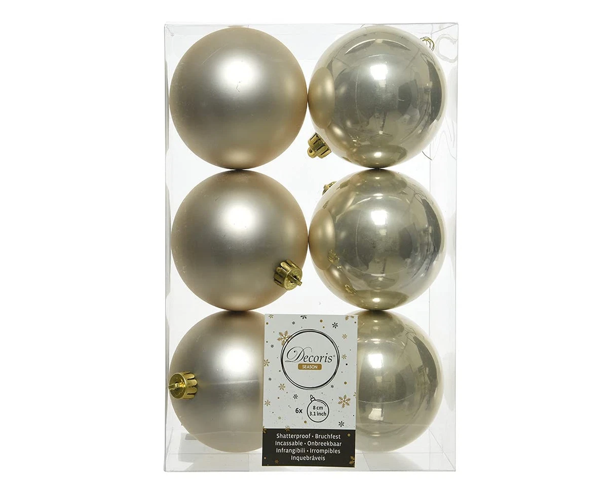 Set di 3 Palline di Natale in Vetro Soffiato con Luci Calde rosso oro