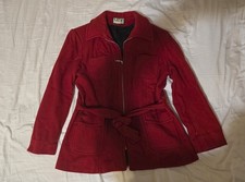 Vintage MDP Mario De Pinto Women’s Size Large Coat Made In USA Wool Red